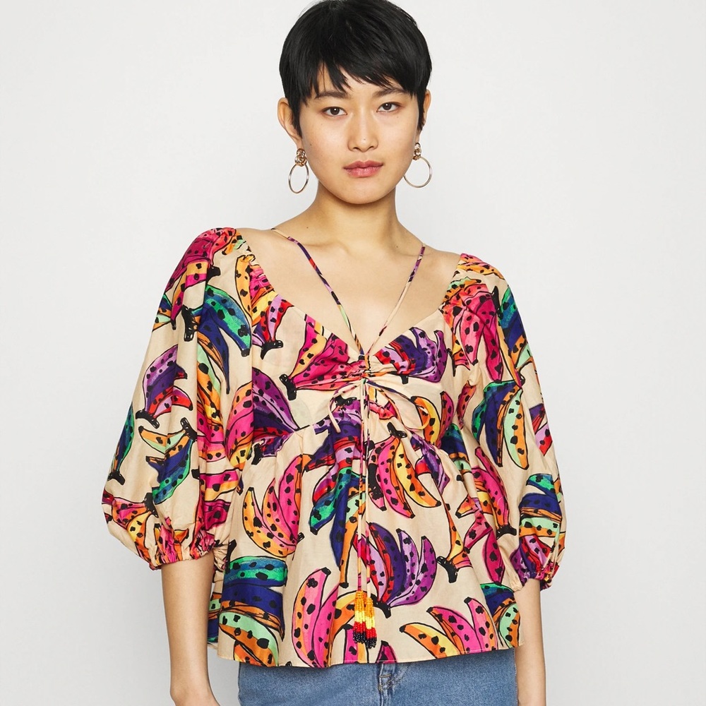 Farm Rio Banana Bunch Blouse Multi. BNWT!